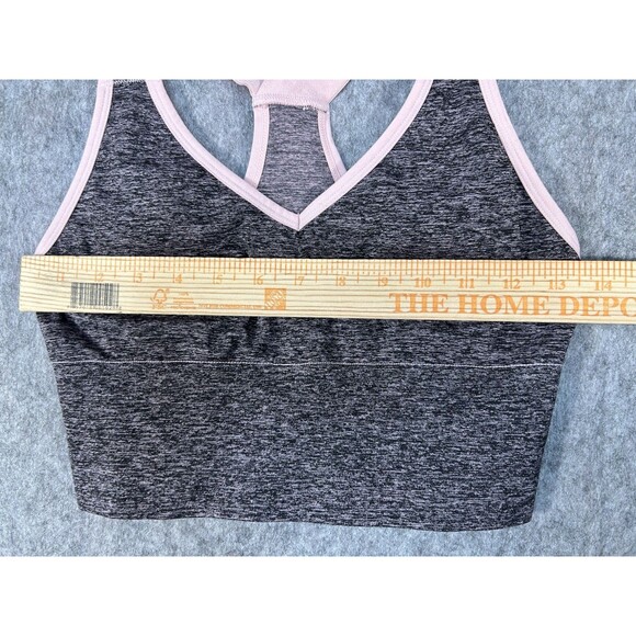 Victoria's Secret PINK Seamless Lightly Lined Racerback Sports Bra Gray Women M - Picture 2 of 7